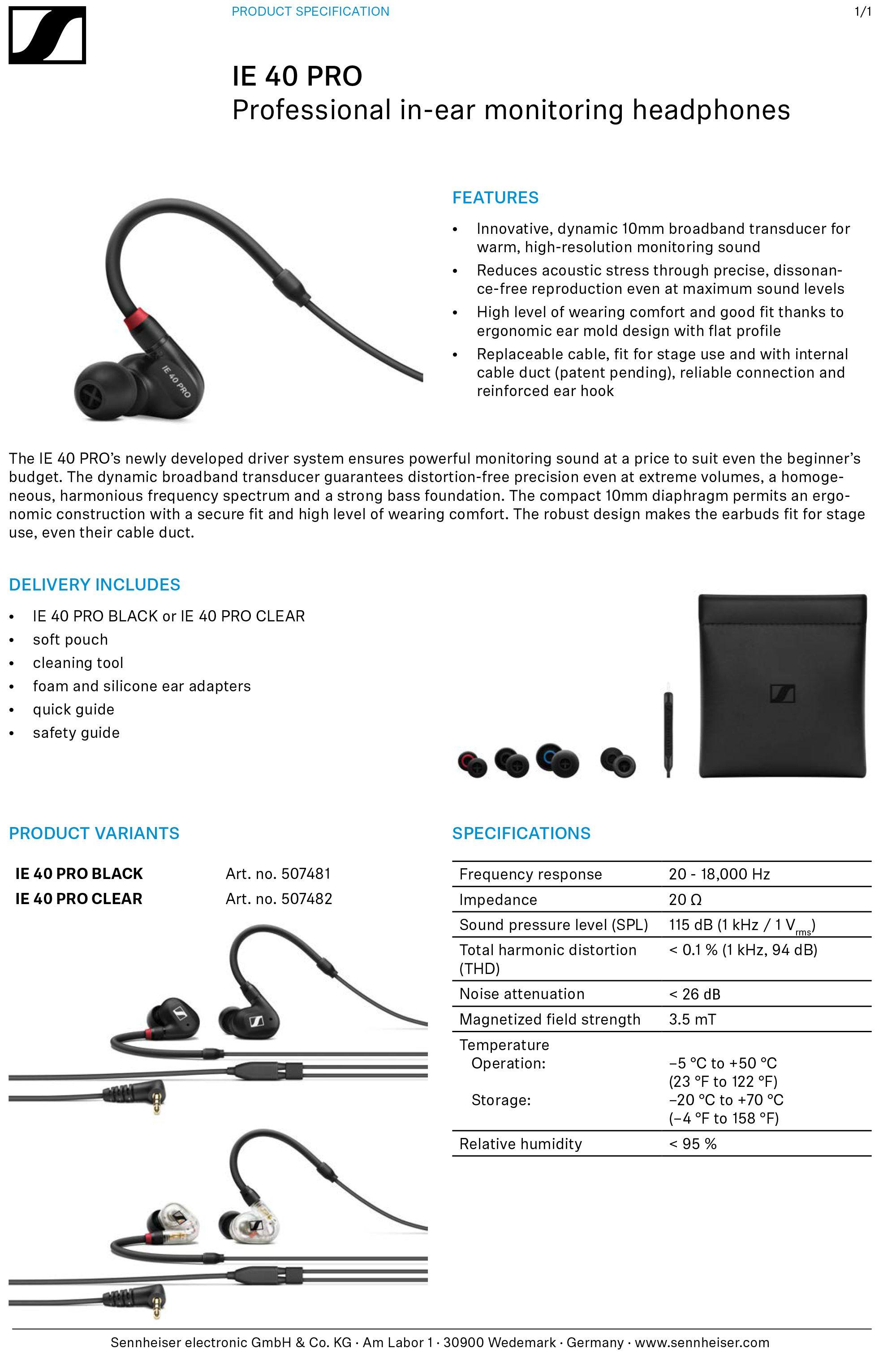 tai nghe sennheiser ie 40 pro
