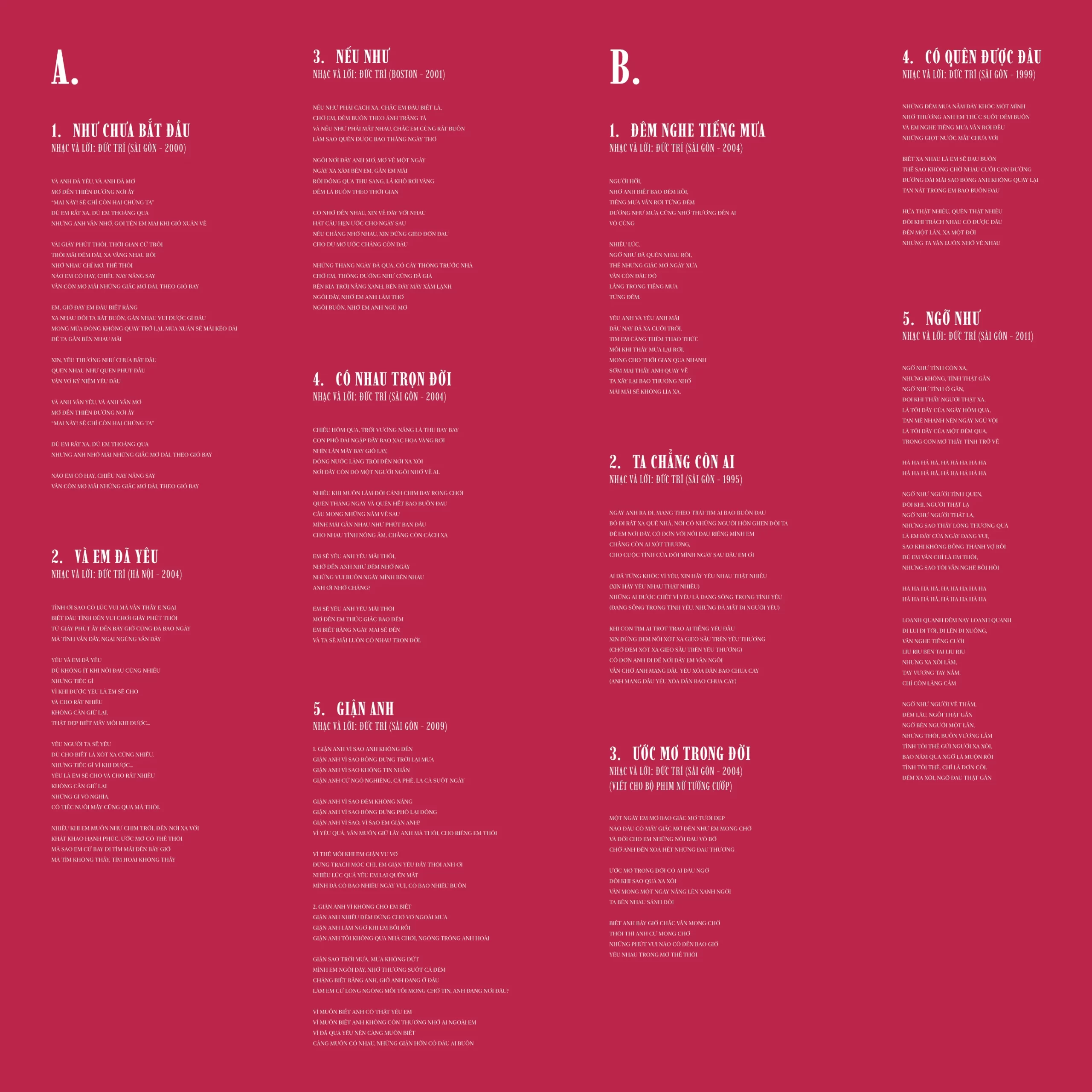Đĩa Than Album Như Chưa Bắt Đầu - Đức Trí & Tình Khúc Một Thời - Ảnh 6