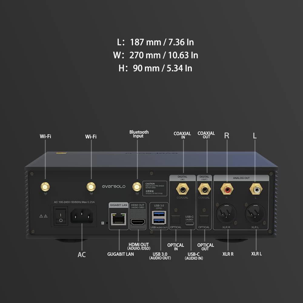 Amazon.com: Eversolo DMP-A6 Streamers, Network Player, Music Service and  Streaming MQA Full Decode, DAC, DSD512 PCM768kHz/32Bit Bluetooth 5.0, 6''HD  Touchscreen, Exclusive App : Electronics